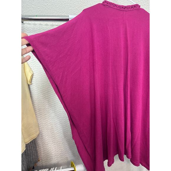 BN #53 Chico's One Size Fuchsia Open Front Poncho Cardigan Sweater - Picture 2 of 7